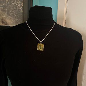 Green and Brown Square Pendant